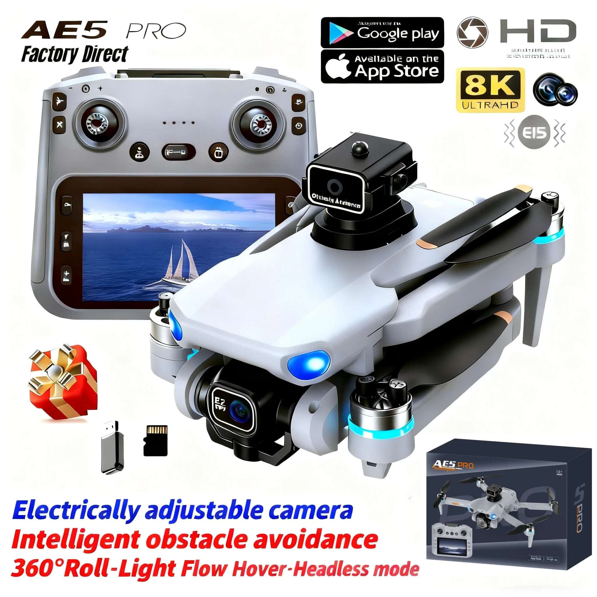 Drone Kit Tricopter - AE5 Pro Drone 8K HD 4,5