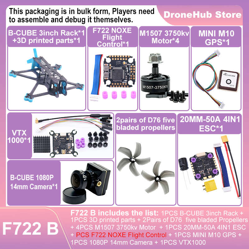 B-CUBE 3 inch FPV Drone Frame  - Drone Kit Octocopter recensie en prijs