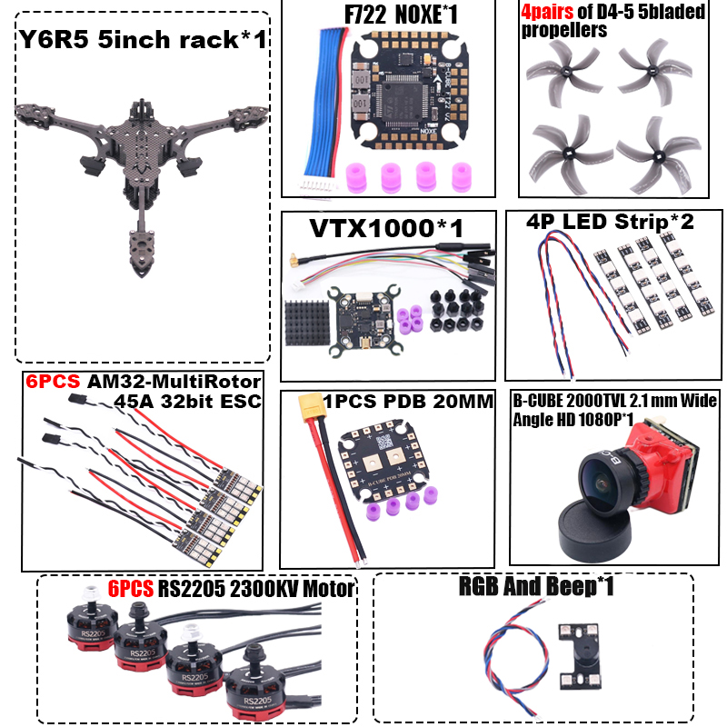 B-CUBE Y6R5 5 inch FPV Drone F - Drone Kit Octocopter recensie en prijs